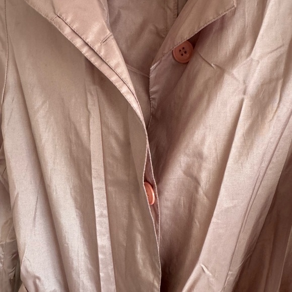 Alorna Made In Hong Kong Vintage Pink Rain Trench Coat Polyester Belted - Picture 10 of 13